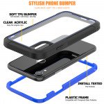 Wholesale iPhone Xr Clear Dual Defense Case (Blue)